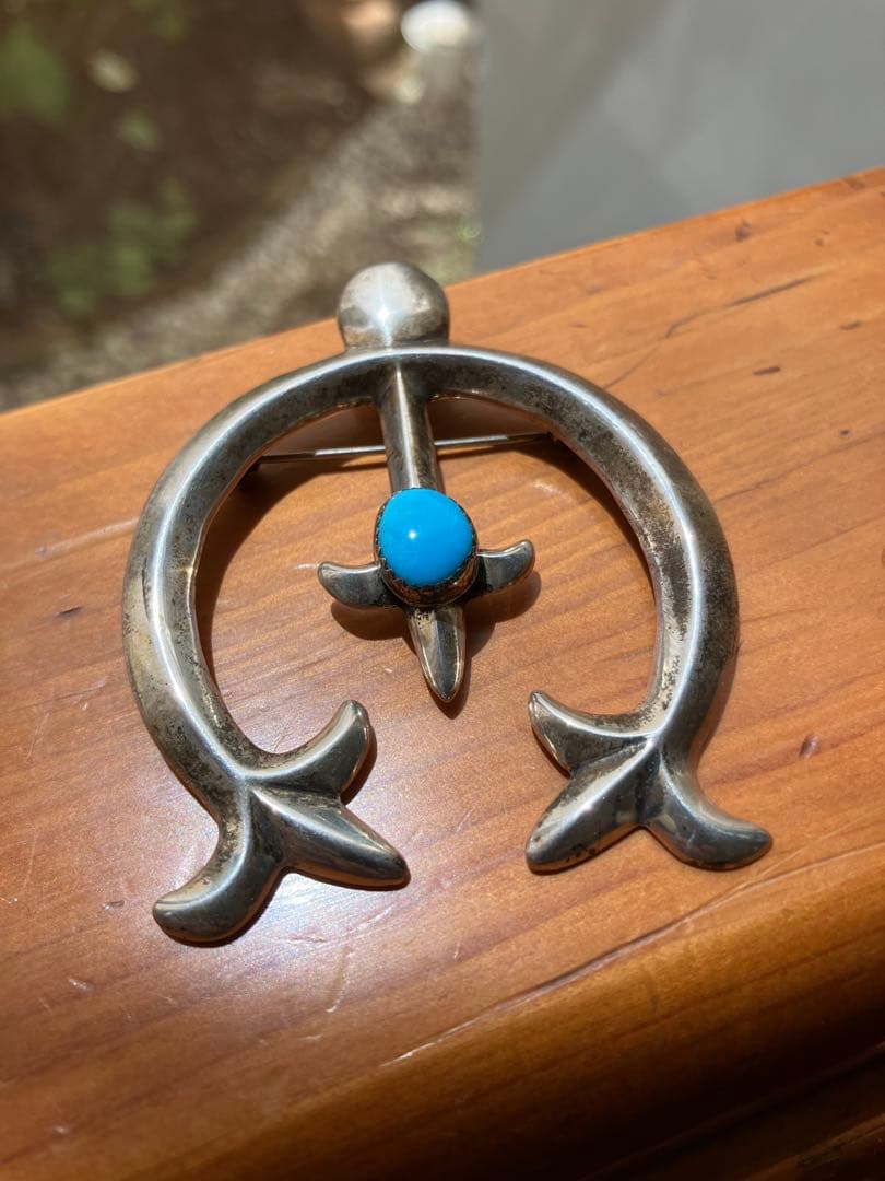 sterlingシルバー925ターコイズ付きブローチ＆ペンダントトップ