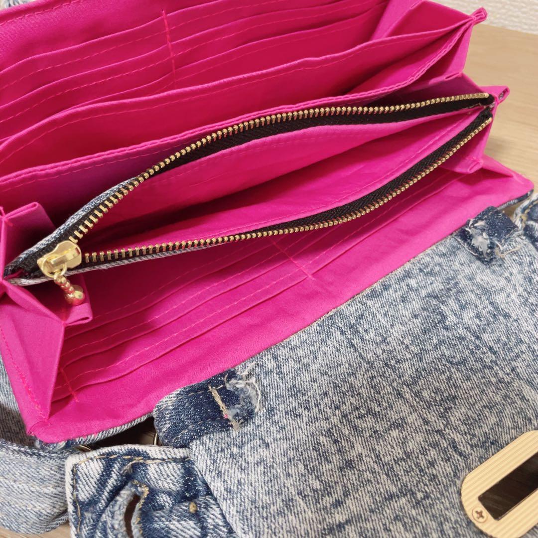 デニム リメイク フリル ウォレット ショルダー 2点セット