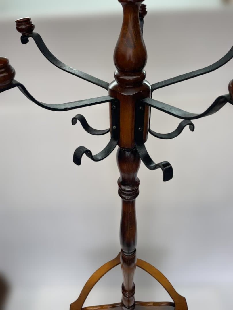 カリモク　コロニアル　アンティーク　ポールハンガー　傘立て　09c84