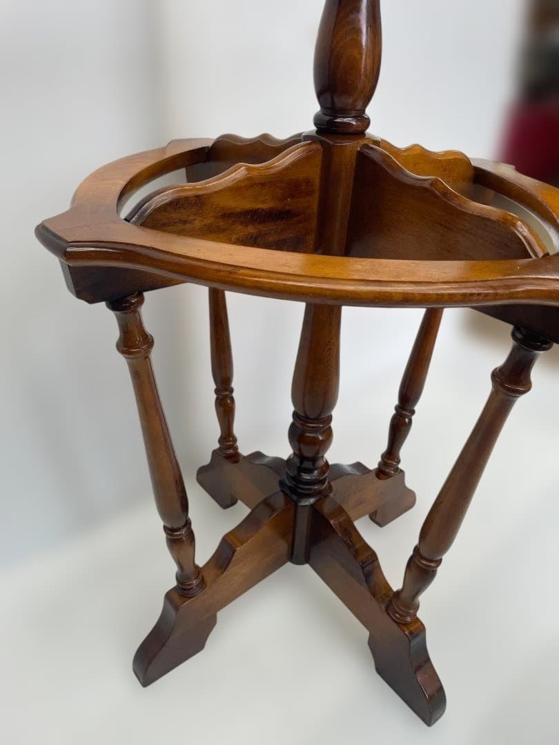 カリモク　コロニアル　アンティーク　ポールハンガー　傘立て　09c84