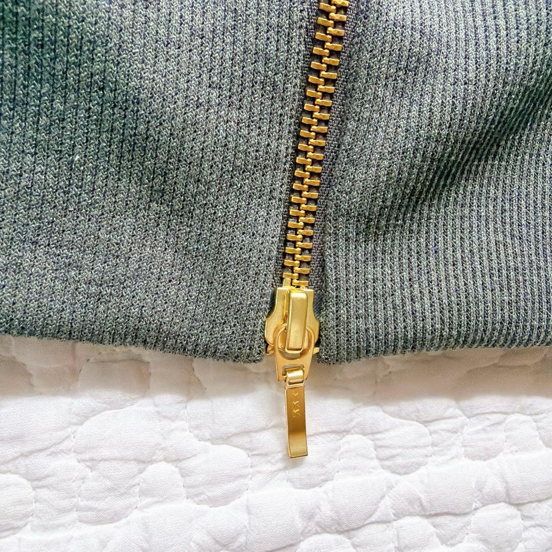 新品タグ付き⚑リブドロワ　スポンジダンボール ZIPパーカー　フリー　グレー