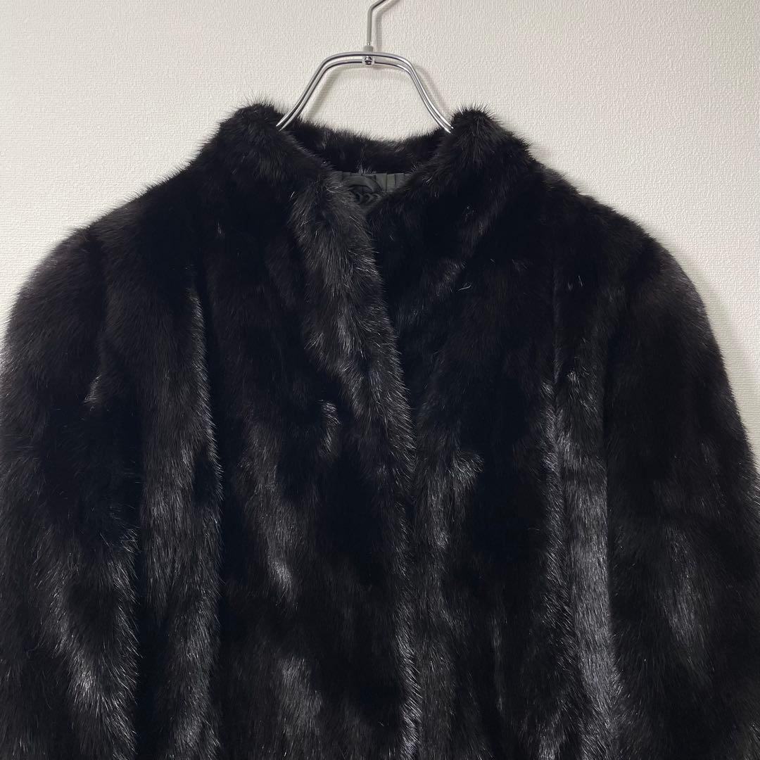 【極美品】SAGA MINK 銀タグ ミンクコート ファージャケット ツヤ 黒