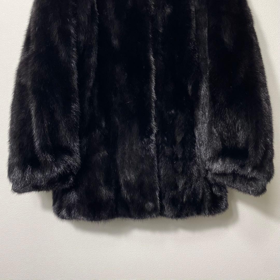 【極美品】SAGA MINK 銀タグ ミンクコート ファージャケット ツヤ 黒