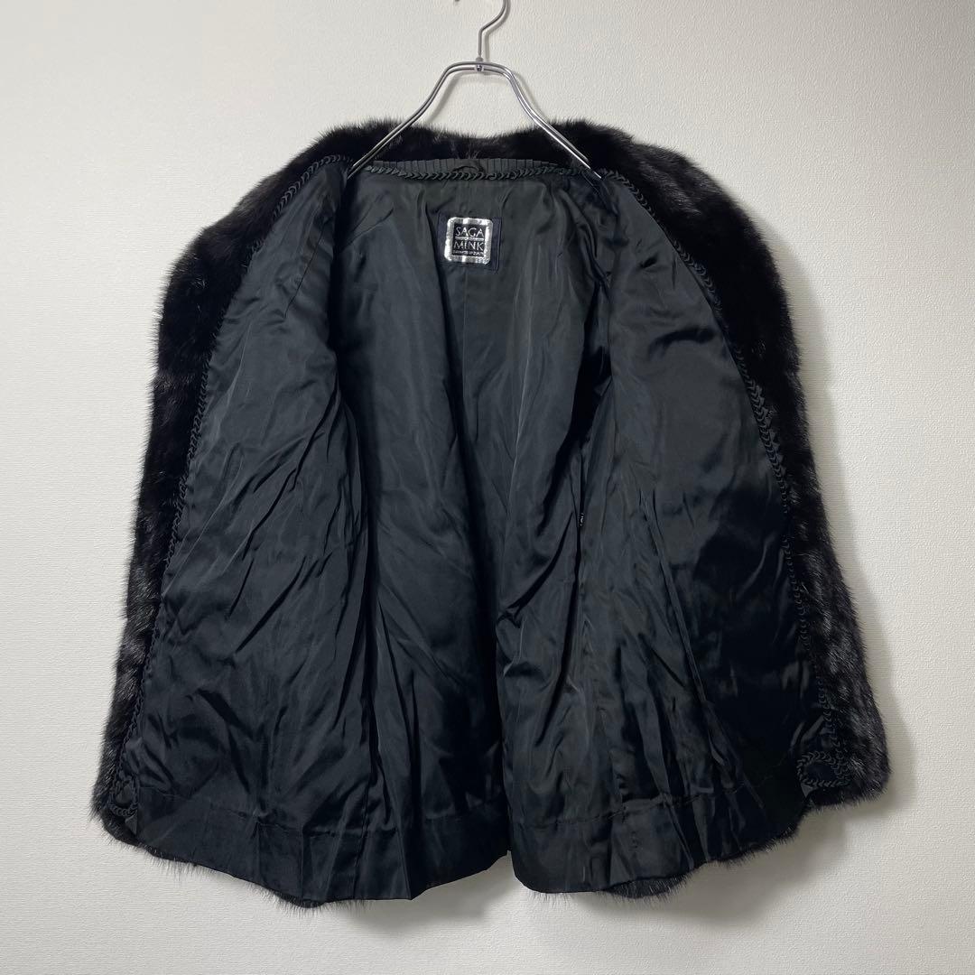 【極美品】SAGA MINK 銀タグ ミンクコート ファージャケット ツヤ 黒