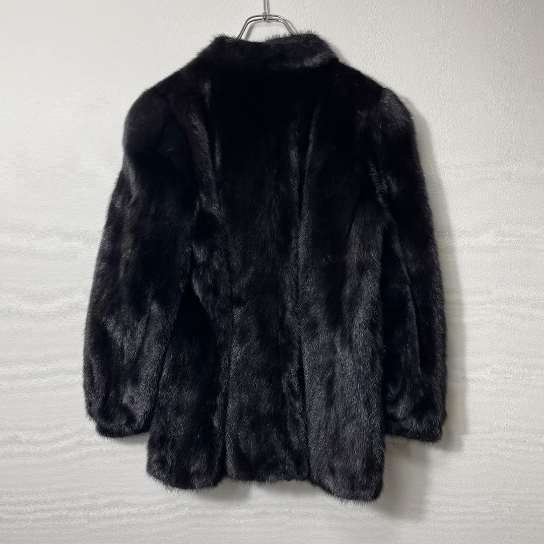 【極美品】SAGA MINK 銀タグ ミンクコート ファージャケット ツヤ 黒