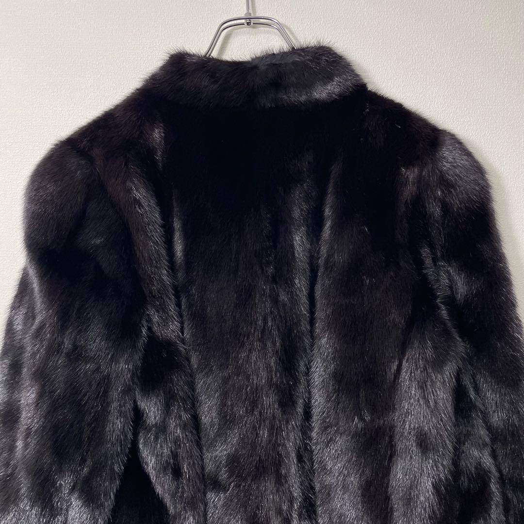 【極美品】SAGA MINK 銀タグ ミンクコート ファージャケット ツヤ 黒