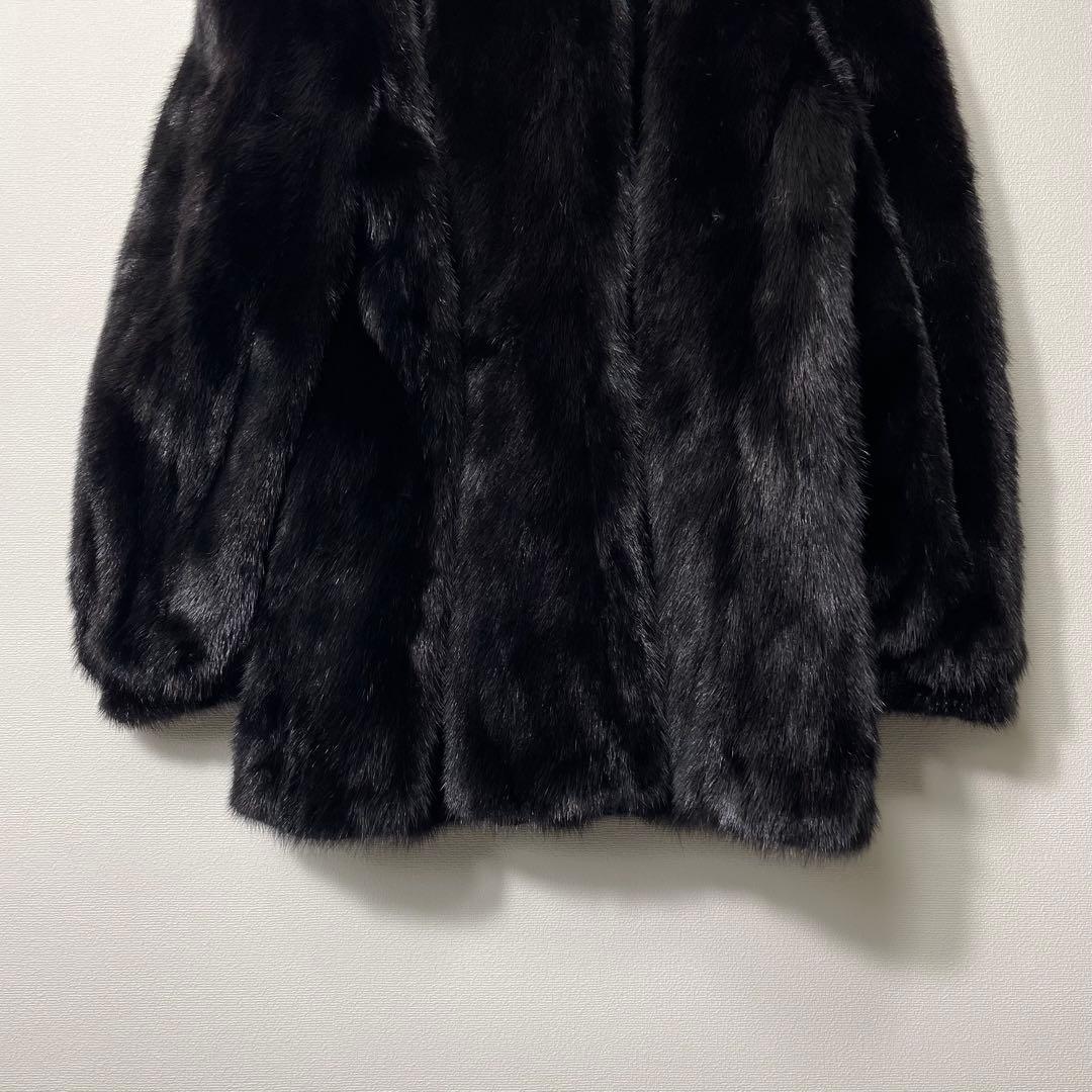【極美品】SAGA MINK 銀タグ ミンクコート ファージャケット ツヤ 黒