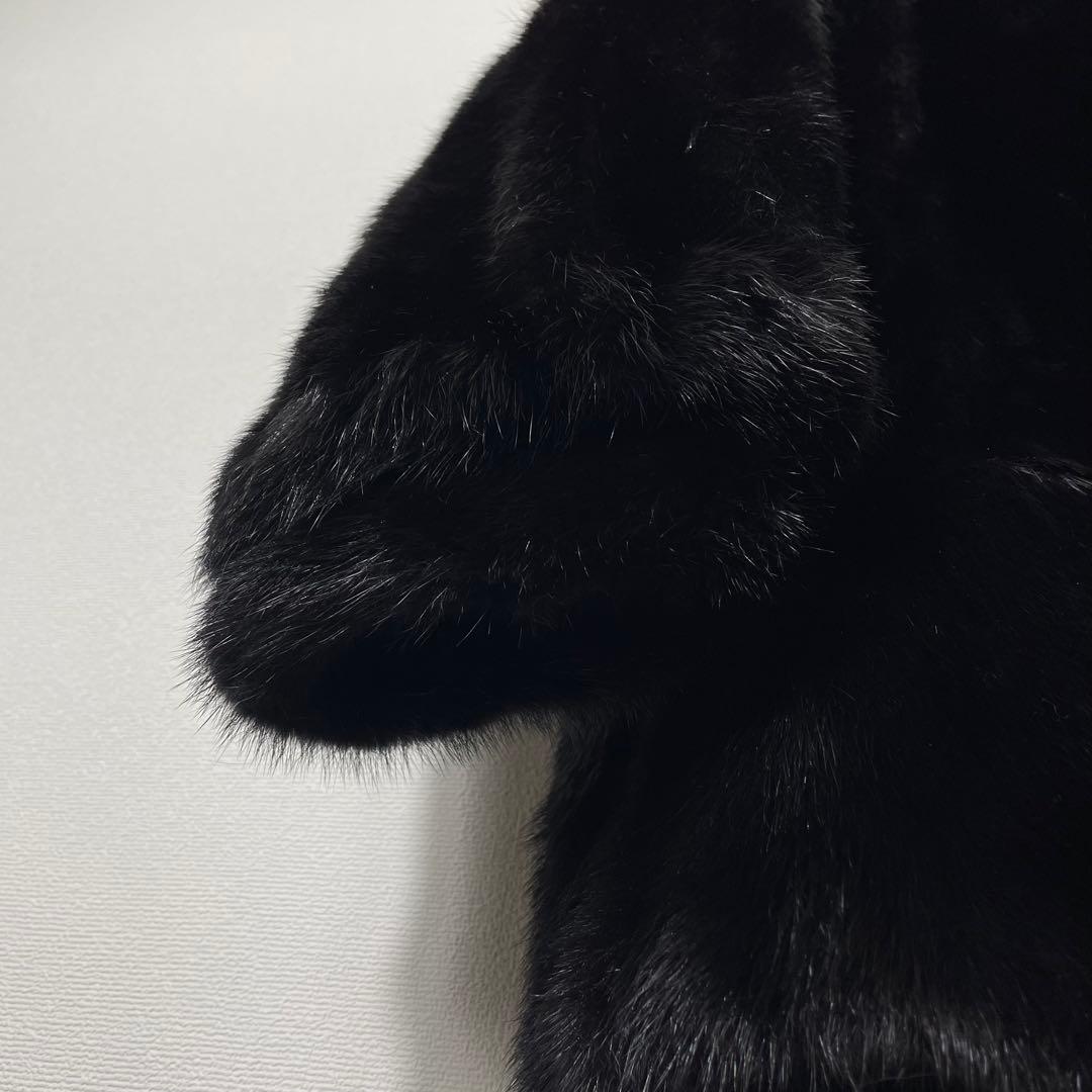 【極美品】SAGA MINK 銀タグ ミンクコート ファージャケット ツヤ 黒