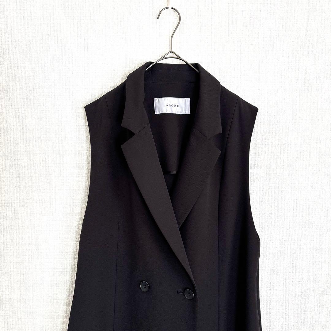 02240-4 ADORE バックサテンクレープジレ　ジャケット　ベスト 38