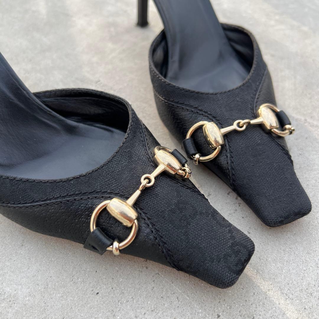 Gucci Horse Bit ブラックミュール ハイヒール 37.5