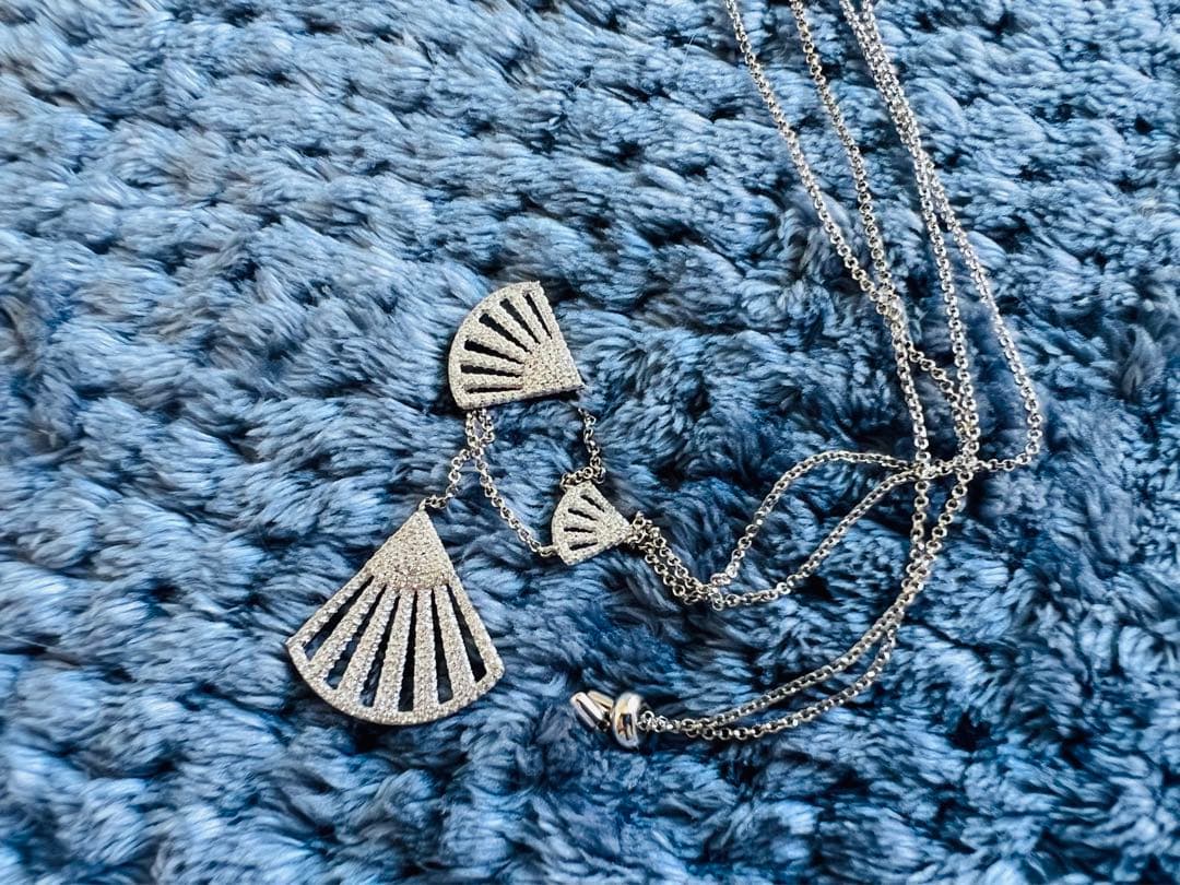 APM スカラップ ロングネックレス 調節可能ネックレス セーター チェーン