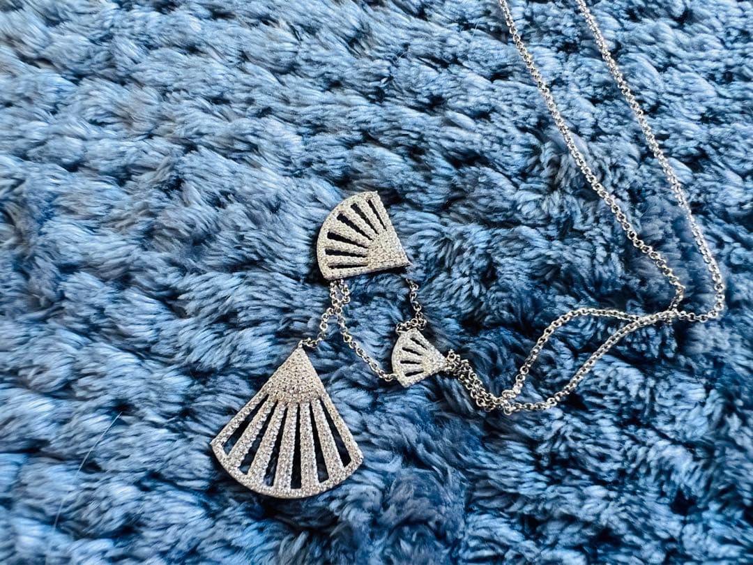 APM スカラップ ロングネックレス 調節可能ネックレス セーター チェーン