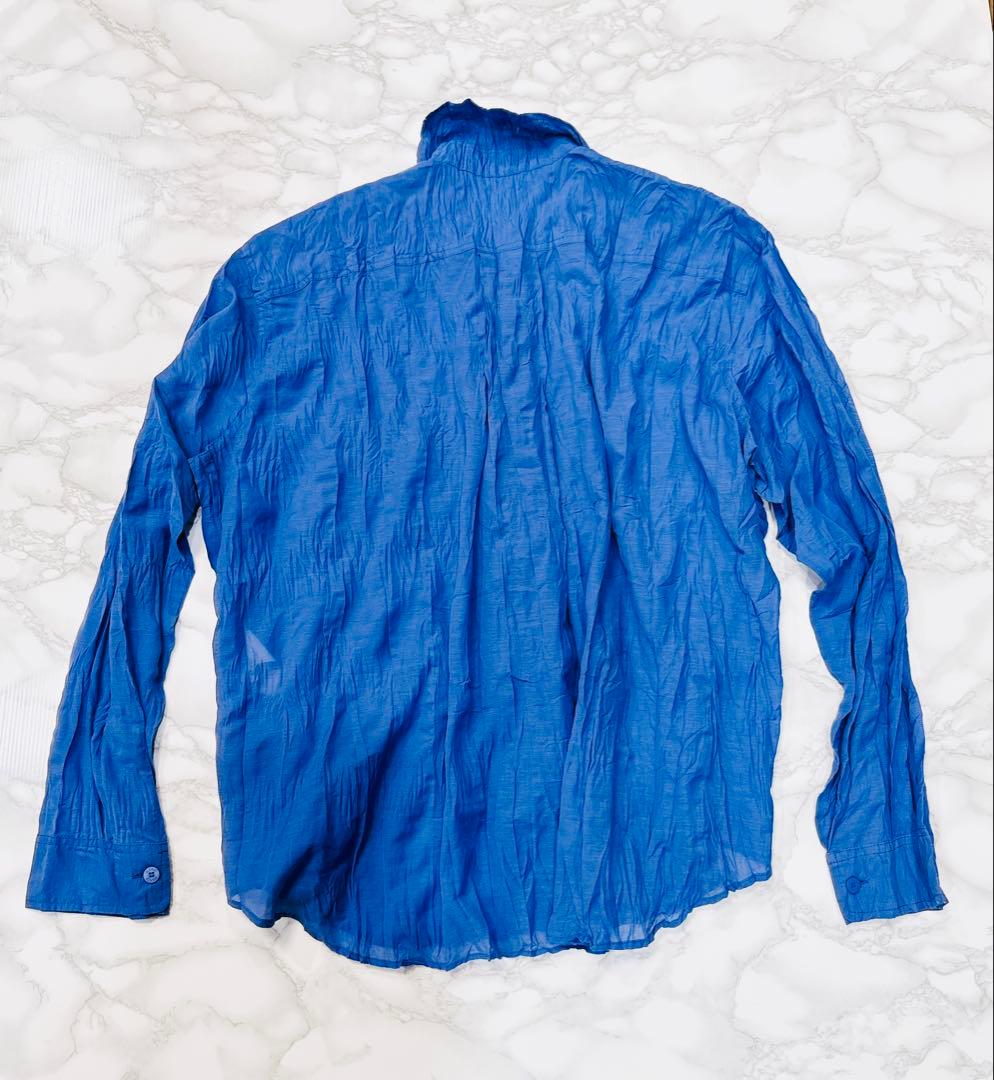 2023年モデル　プリーツプリーズ　シャツ　サイズ3　麻　リネン　大きいサイズ