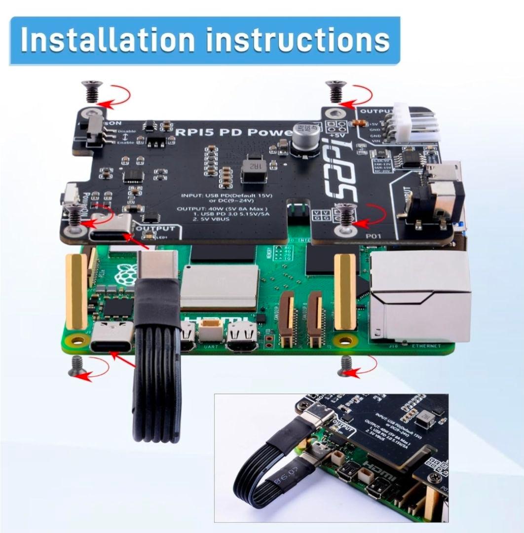 RPi5 PD Power Board Raspberry Pi 5(拡張用)