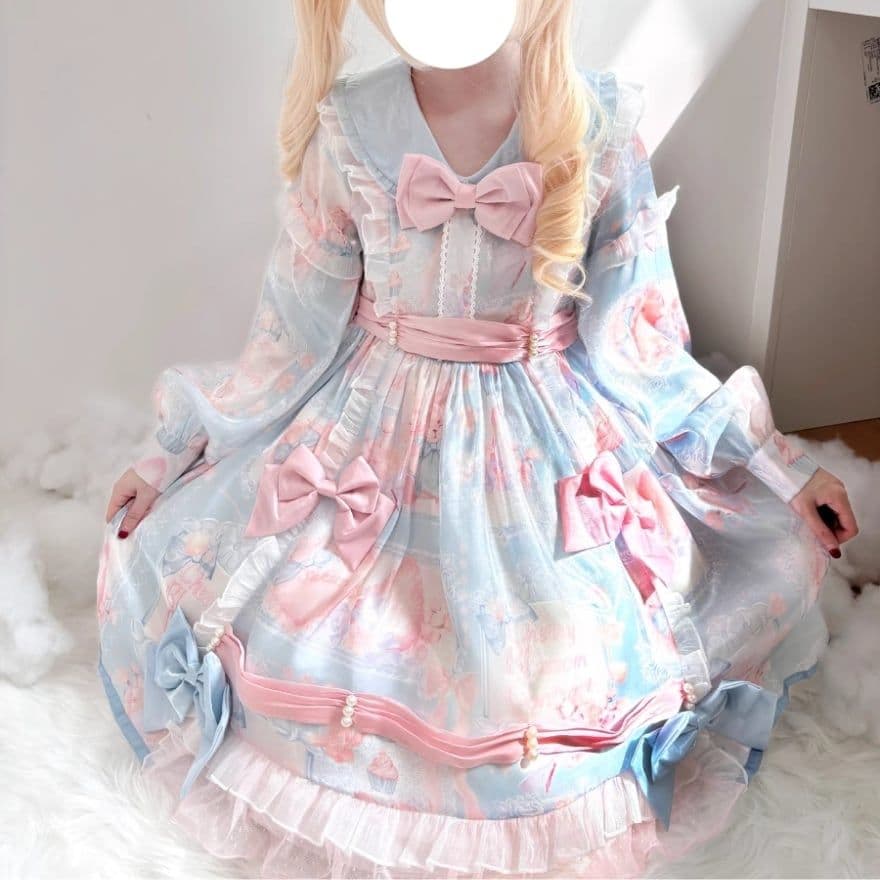 ゴスロリ 甘ロリ ロリータ パステル ワンピース リボン うさぎ ラッピング