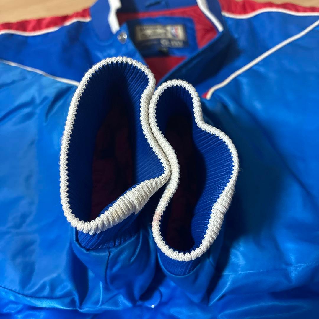 【NBA】76ers 刺繍 中綿 スタジャン ブルゾン XXL 青 希少サイズ