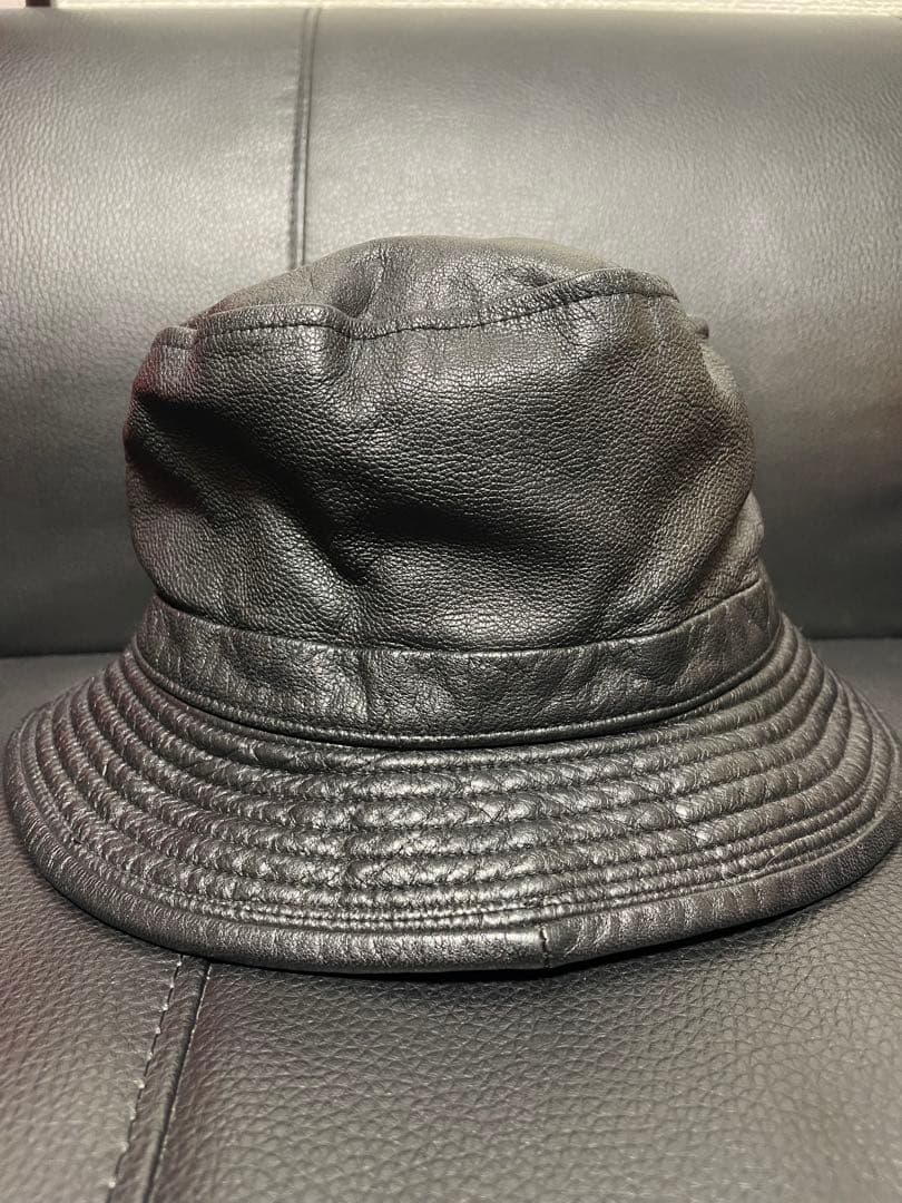 Stussy バケットハット ポークハット　リアルレザー　ブラス　ステューシー