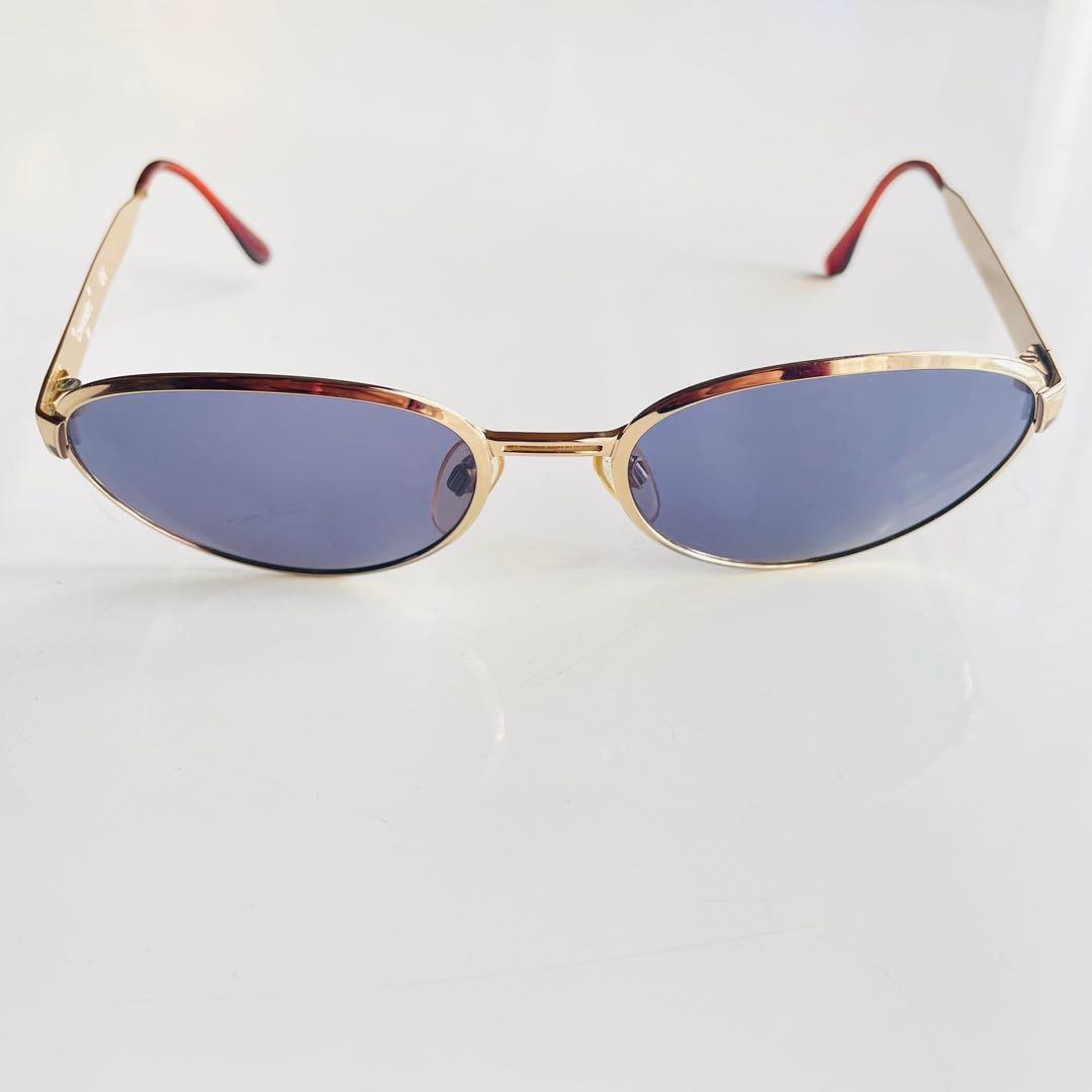 CHANEL シャネル オーバル サングラス ゴールド 度なし ブルーレンズ