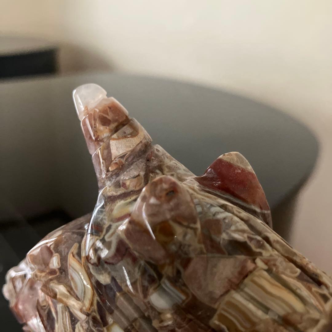 特大！メキシコアゲートとアメジストの共生　ユニコーン　ペガサス　天然石置物