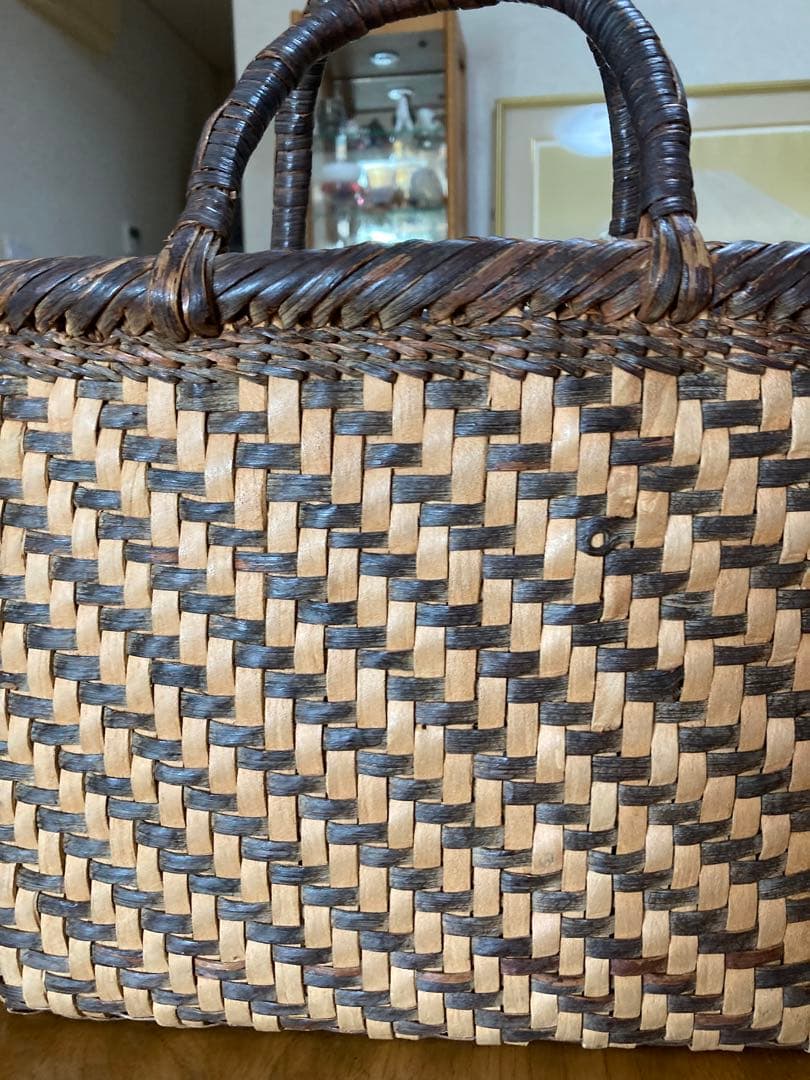 山葡萄と欅大ぶり籠新潟県阿賀町江川宗夫作江川作