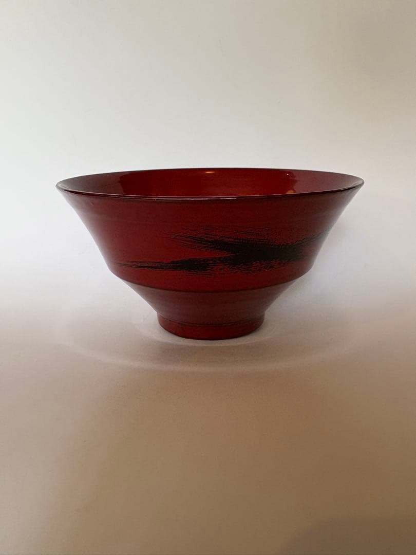 瀬戸國勝　漆器　朱地黒漆八カ目　椀　未使用品