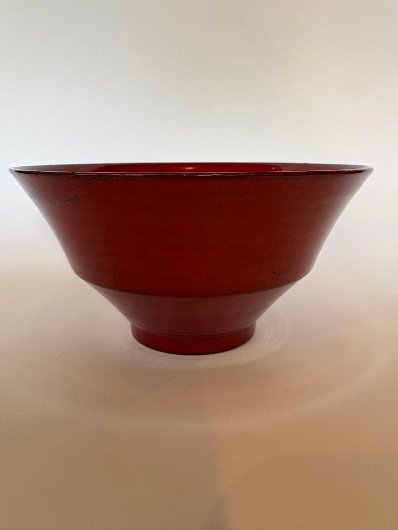 瀬戸國勝　漆器　朱地黒漆八カ目　椀　未使用品