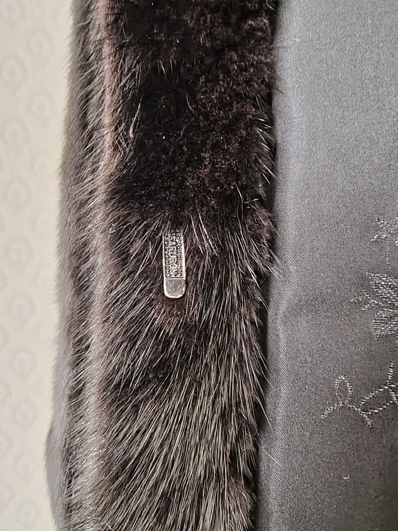 ミンク毛皮コート　ブラック　※名前刺繍あり