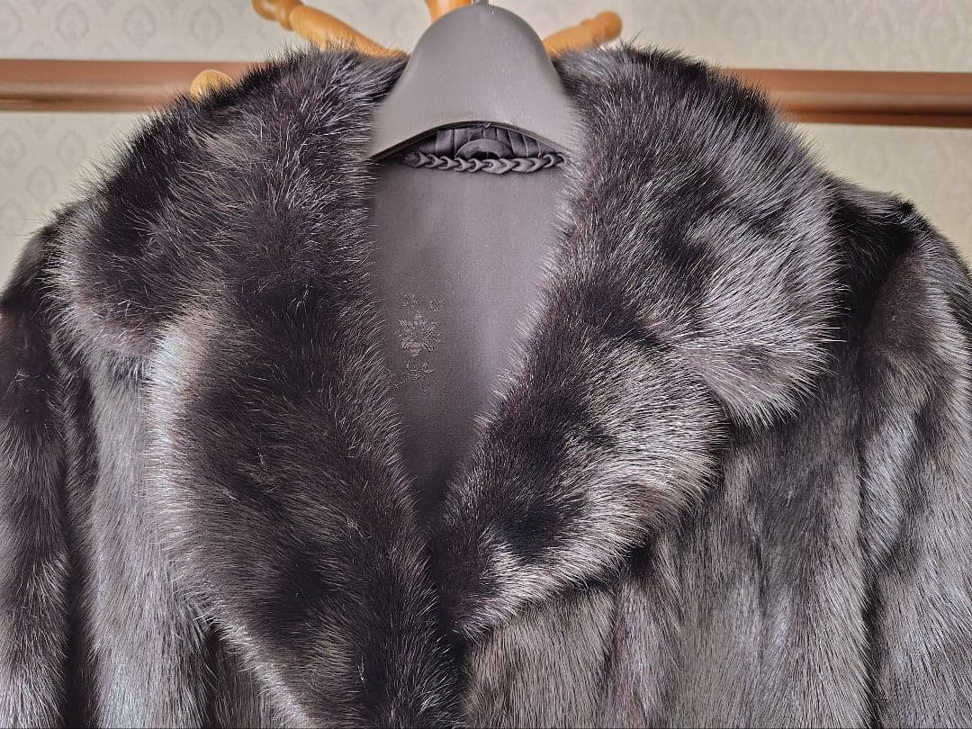 ミンク毛皮コート　ブラック　※名前刺繍あり