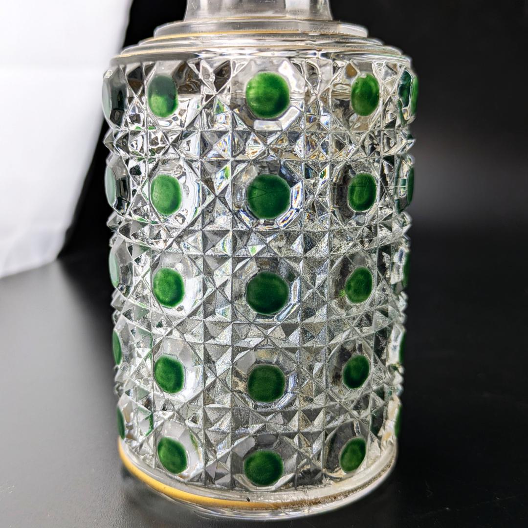オールドバカラ ディアマン 中型香水瓶 グリーン＆金彩 BACCARAT