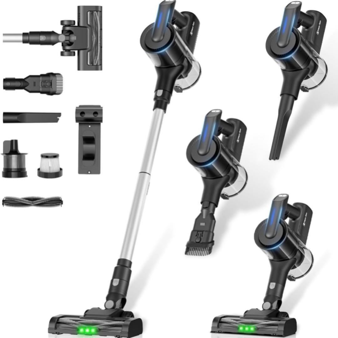 コードレス掃除機 3段吸引力モード LED電量表示 スティックそうじき 大容量