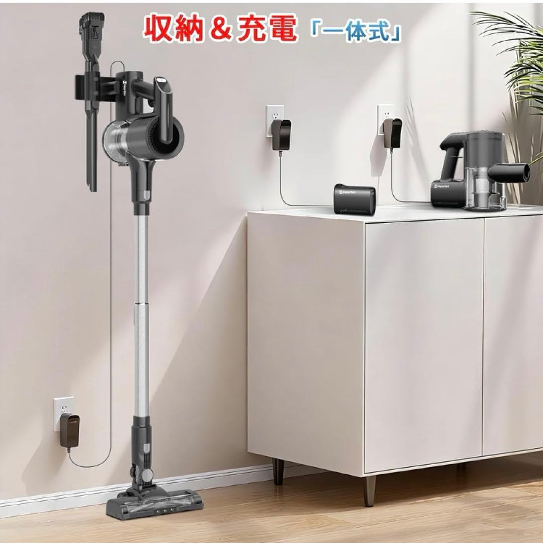 コードレス掃除機 3段吸引力モード LED電量表示 スティックそうじき 大容量