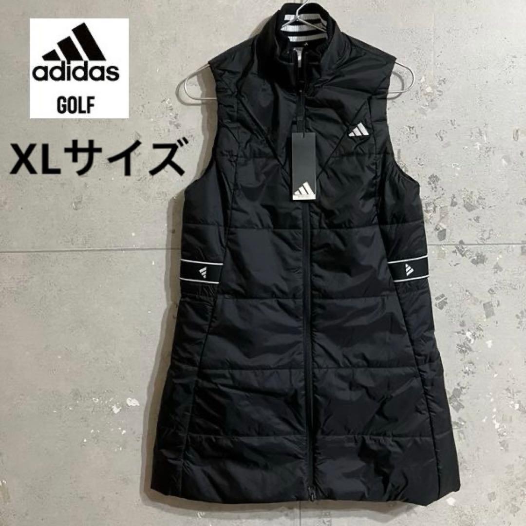 新品1.9万 adidasゴルフ 中綿 保温ロングベスト レディースXL