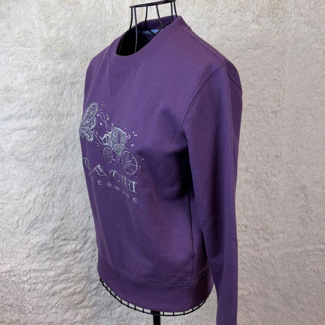 ★COACH★XS★紫トレーナー★ KikoMizuharaコラボ★シルバー刺繍