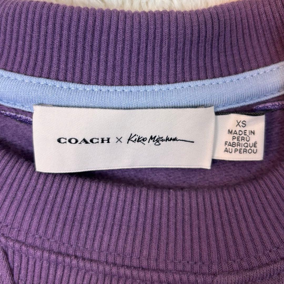 ★COACH★XS★紫トレーナー★ KikoMizuharaコラボ★シルバー刺繍