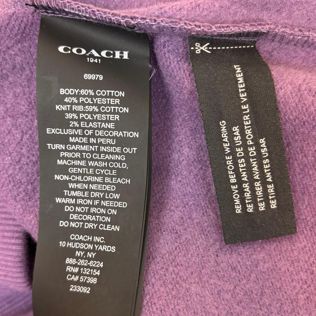 ★COACH★XS★紫トレーナー★ KikoMizuharaコラボ★シルバー刺繍