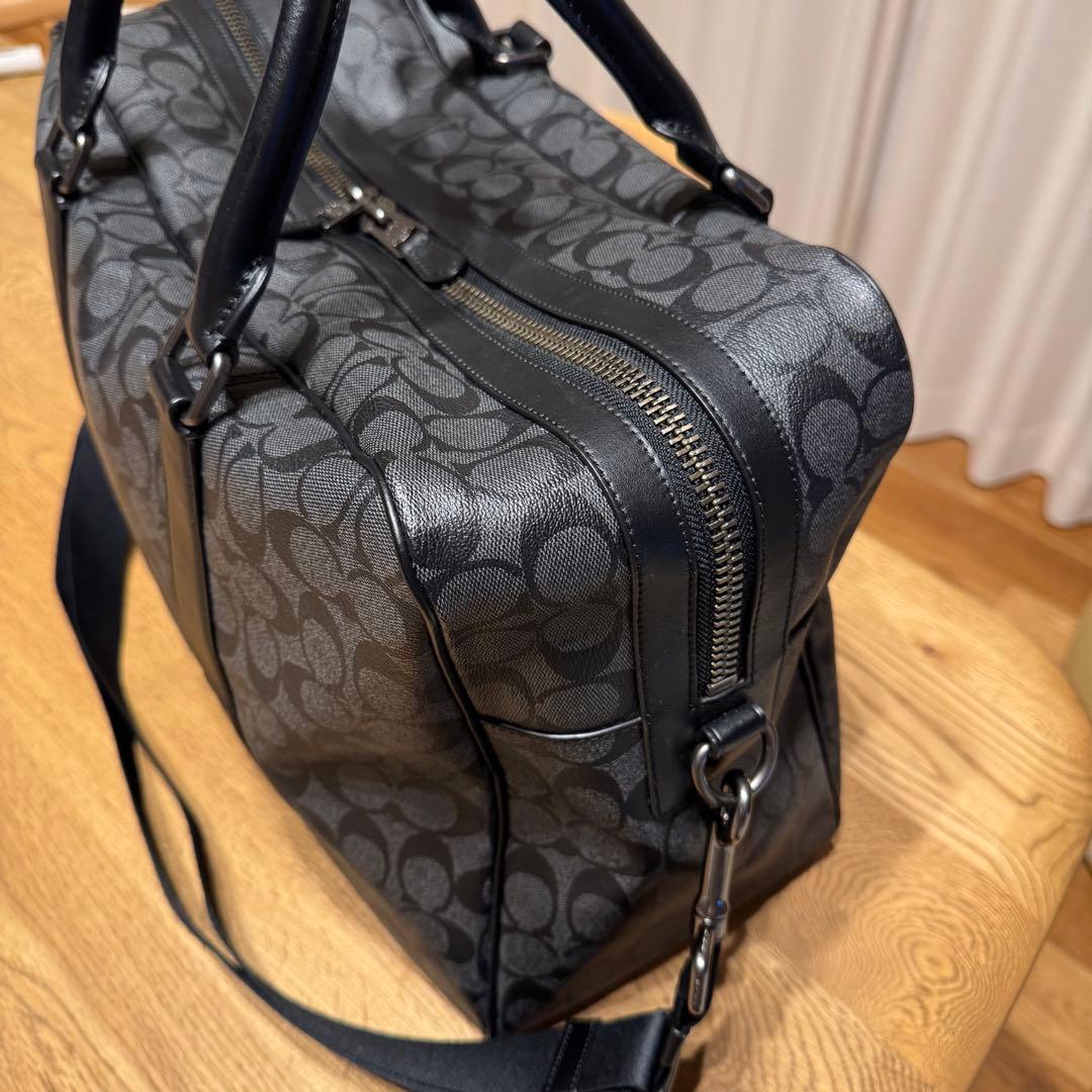 希少 極美品 コーチ 2way ボストンバッグ 大容量 シグネチャー ブラック