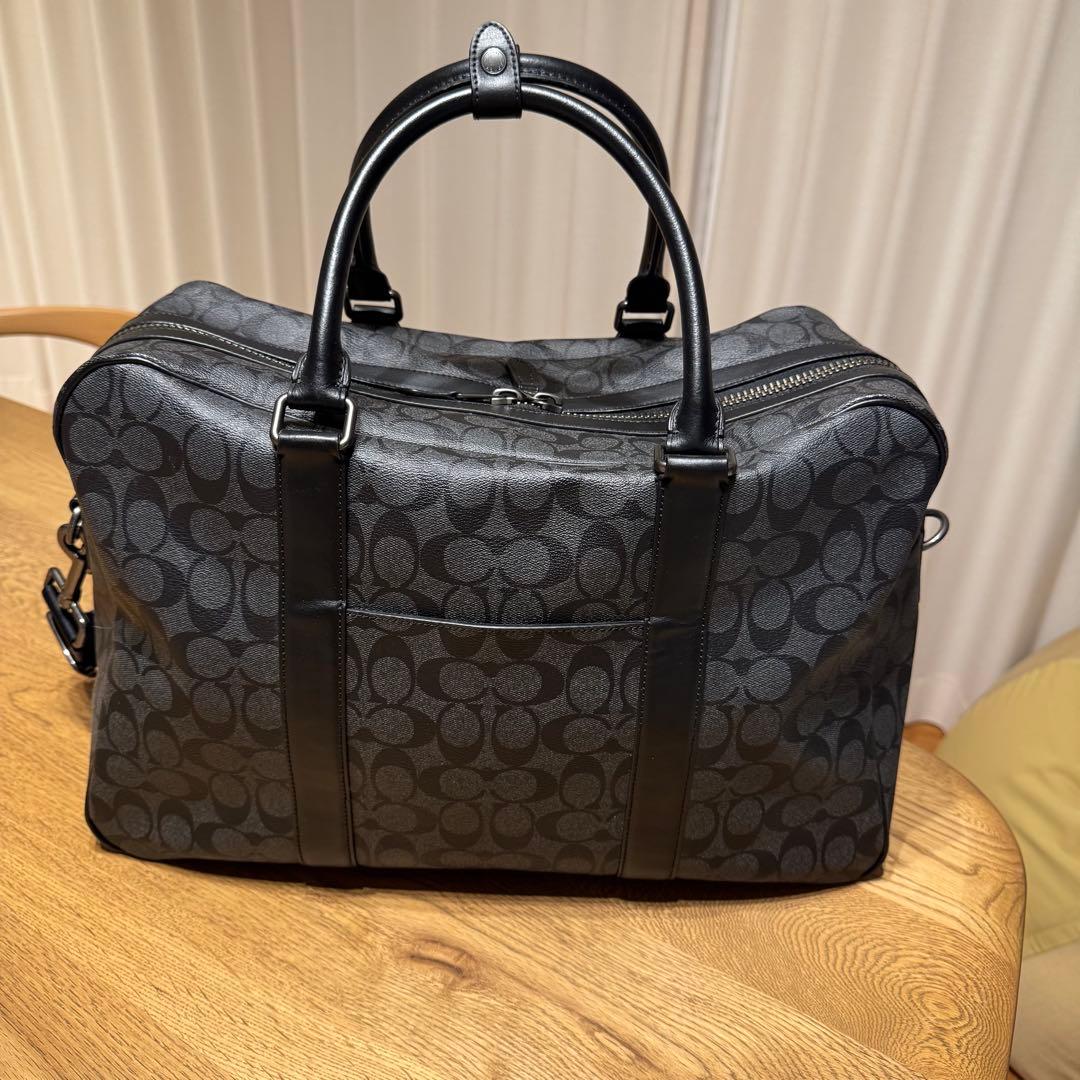 希少 極美品 コーチ 2way ボストンバッグ 大容量 シグネチャー ブラック