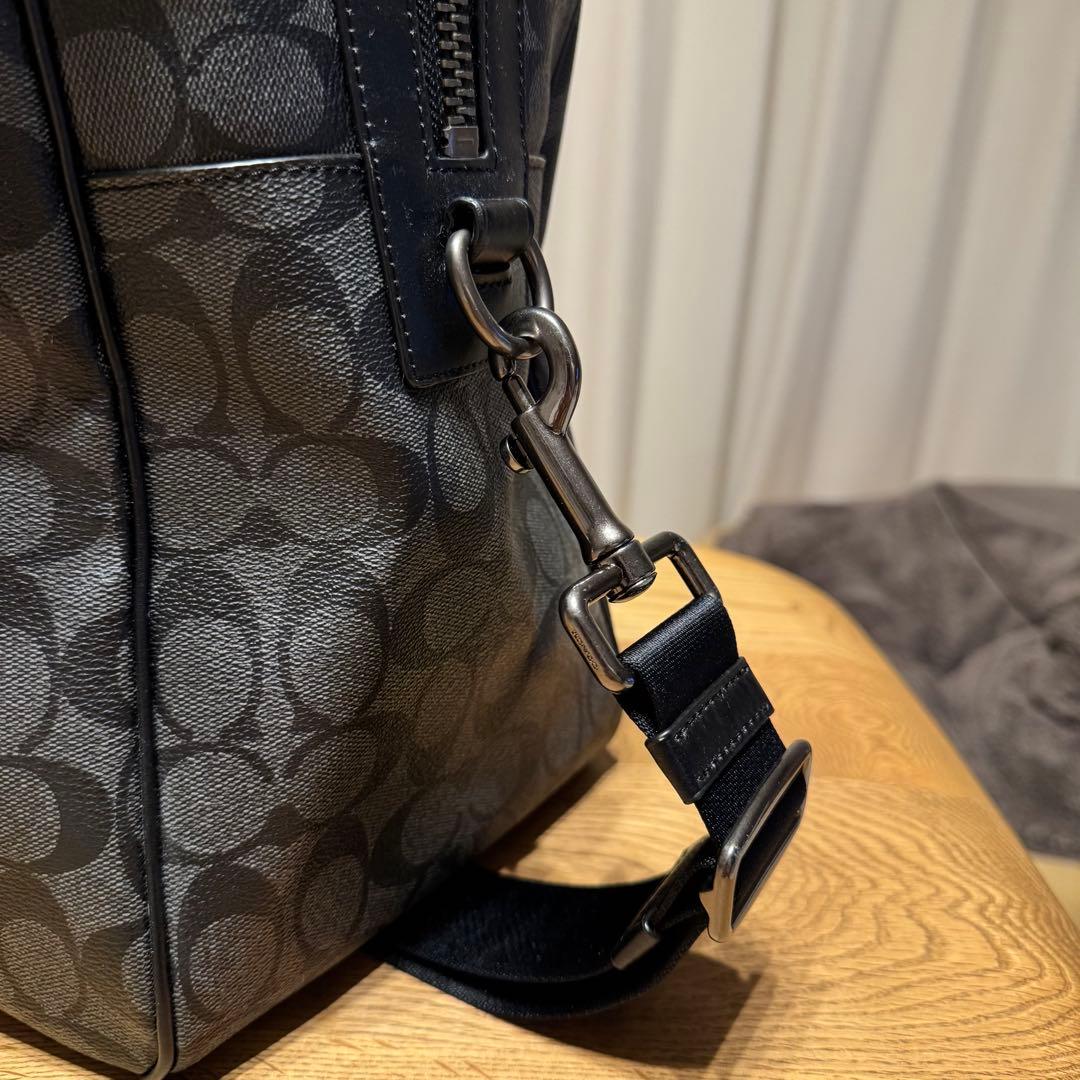 希少 極美品 コーチ 2way ボストンバッグ 大容量 シグネチャー ブラック