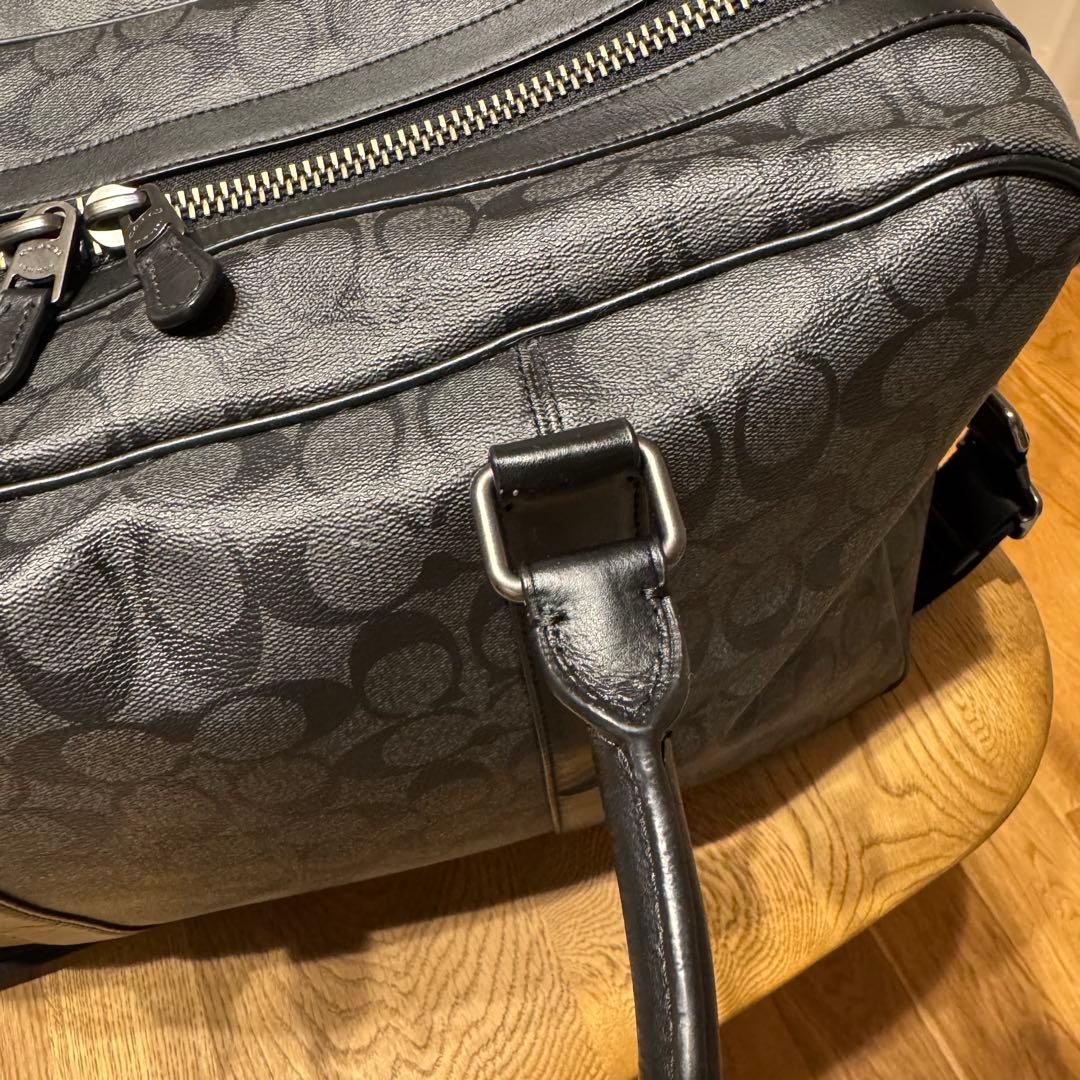 希少 極美品 コーチ 2way ボストンバッグ 大容量 シグネチャー ブラック