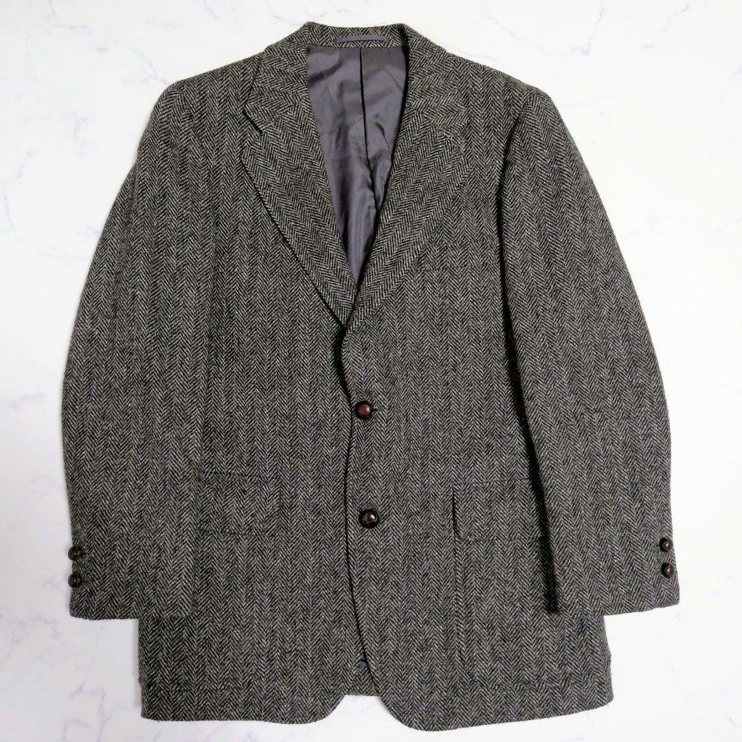 ジェイプレス テーラードジャケット ツイード ヘリンボーン 胡桃 グレー М相当