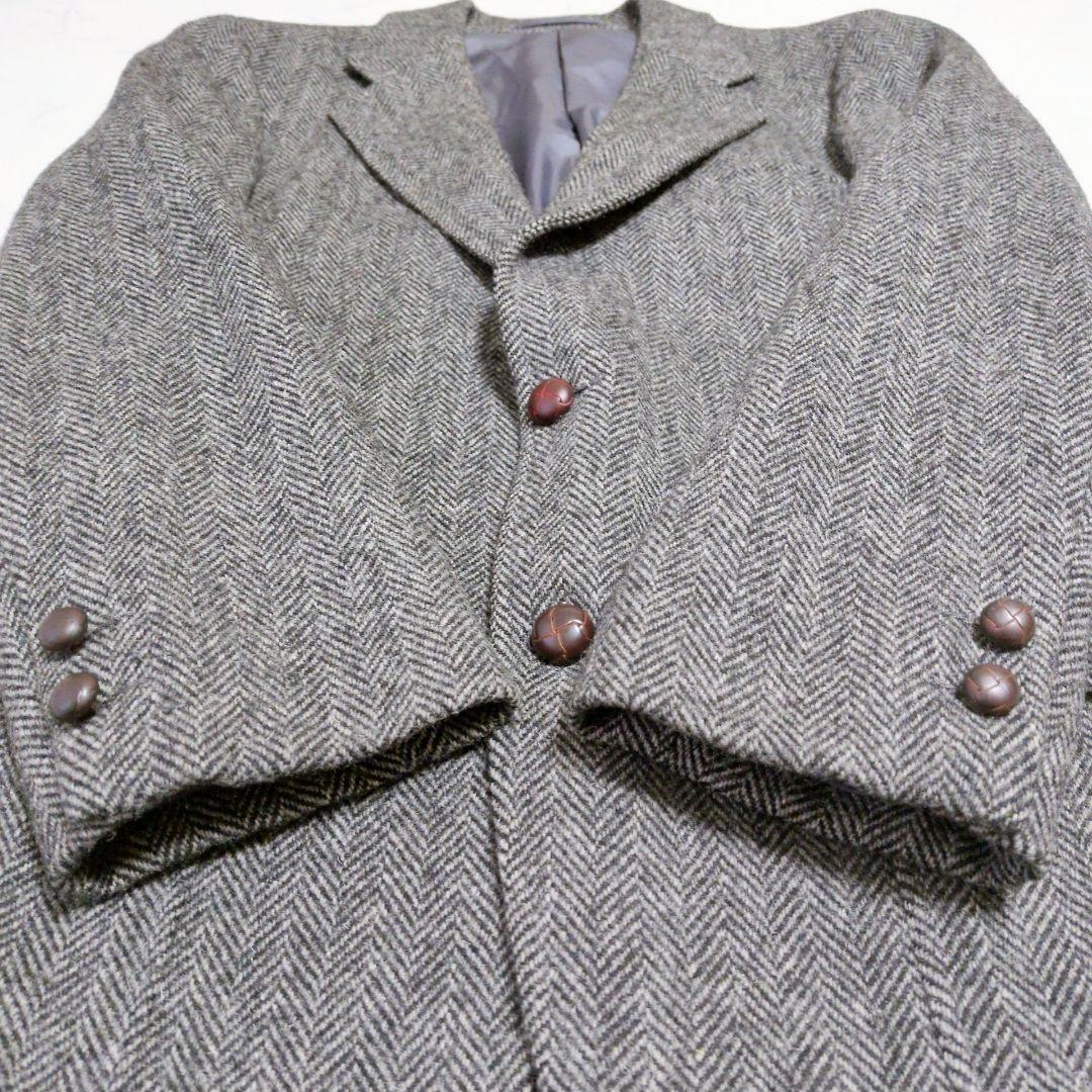 ジェイプレス テーラードジャケット ツイード ヘリンボーン 胡桃 グレー М相当