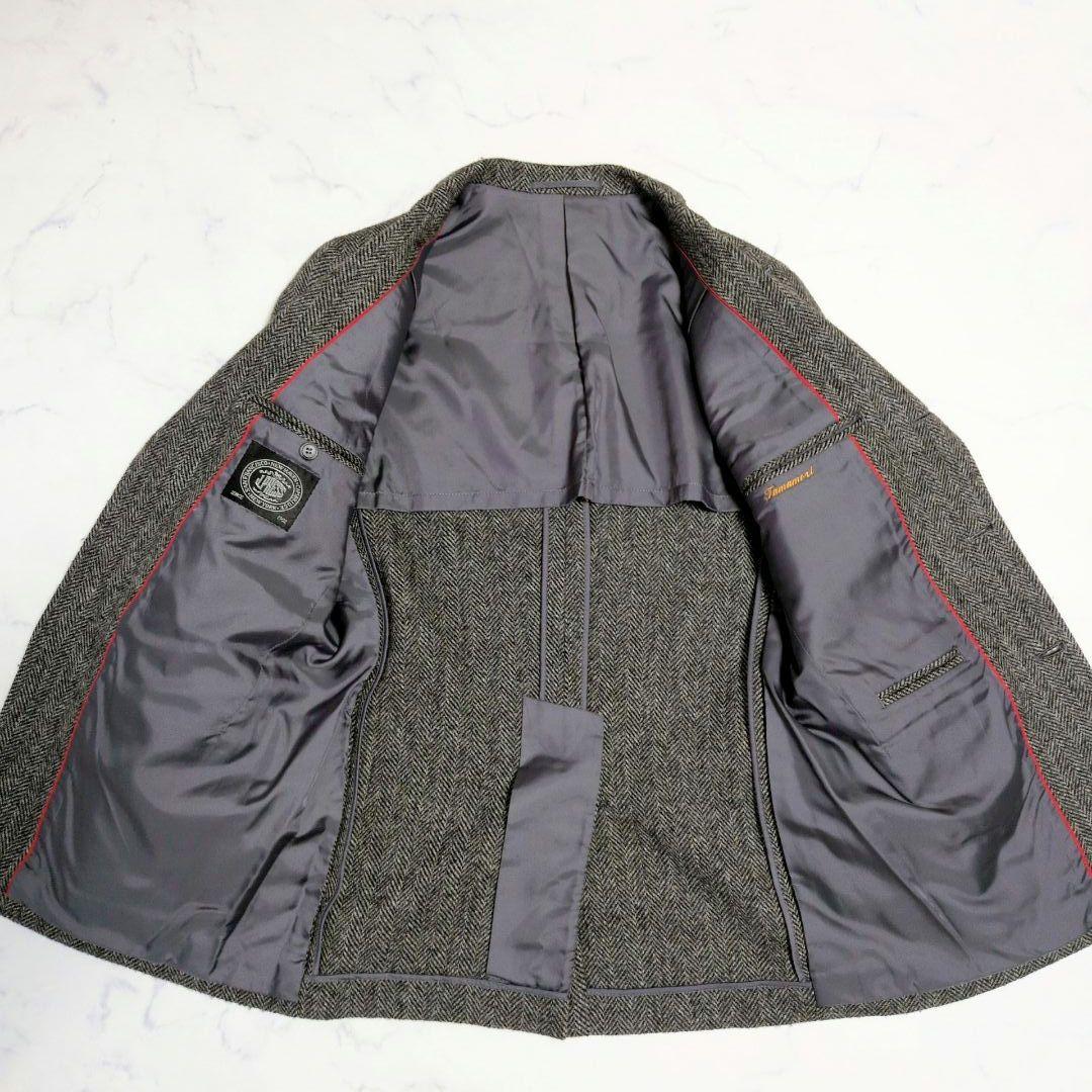 ジェイプレス テーラードジャケット ツイード ヘリンボーン 胡桃 グレー М相当