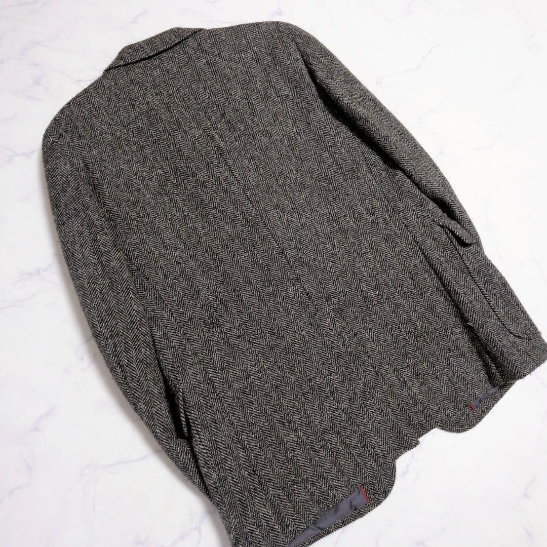 ジェイプレス テーラードジャケット ツイード ヘリンボーン 胡桃 グレー М相当