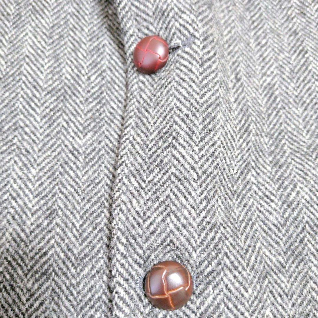 ジェイプレス テーラードジャケット ツイード ヘリンボーン 胡桃 グレー М相当