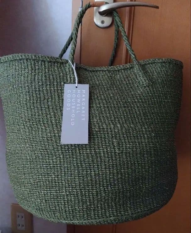 新品未使用品　マーガレットハウエル　カゴバッグ　サイザル麻　カーキ