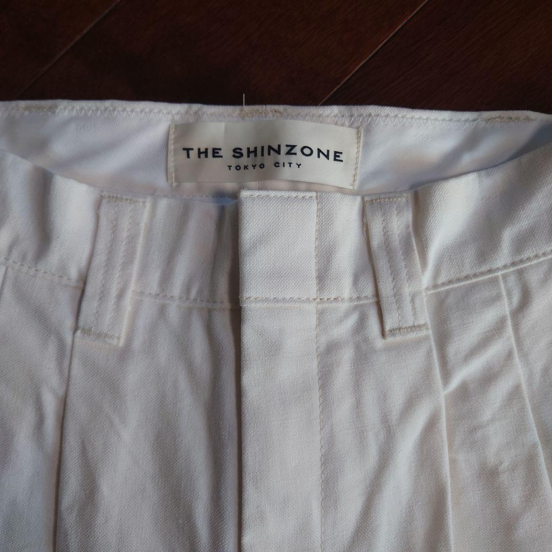美品★SHINZONE コットンリネン ショートパンツ 36 ホワイト