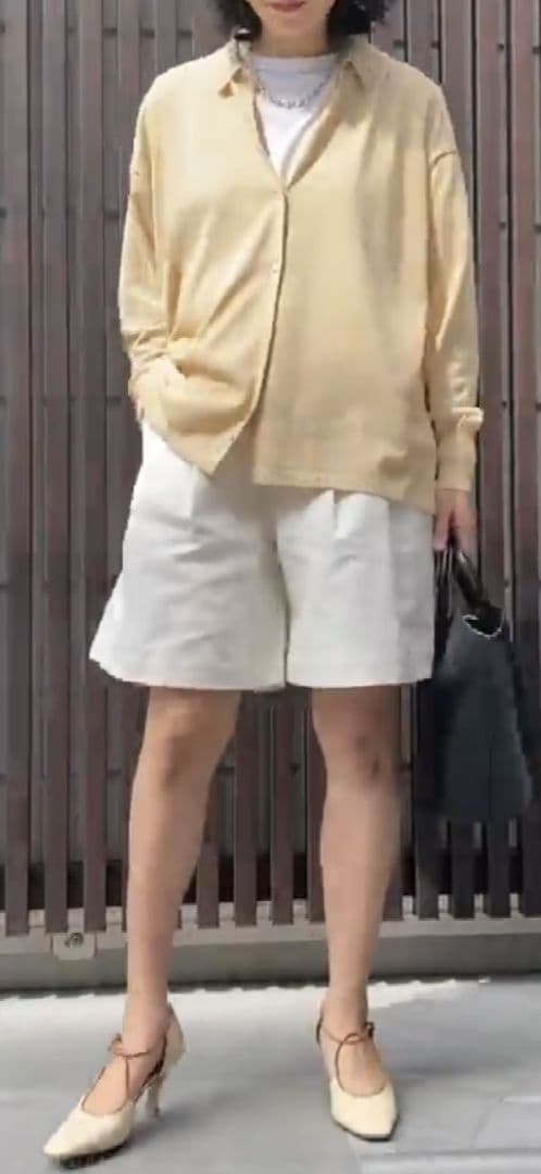 美品★SHINZONE コットンリネン ショートパンツ 36 ホワイト