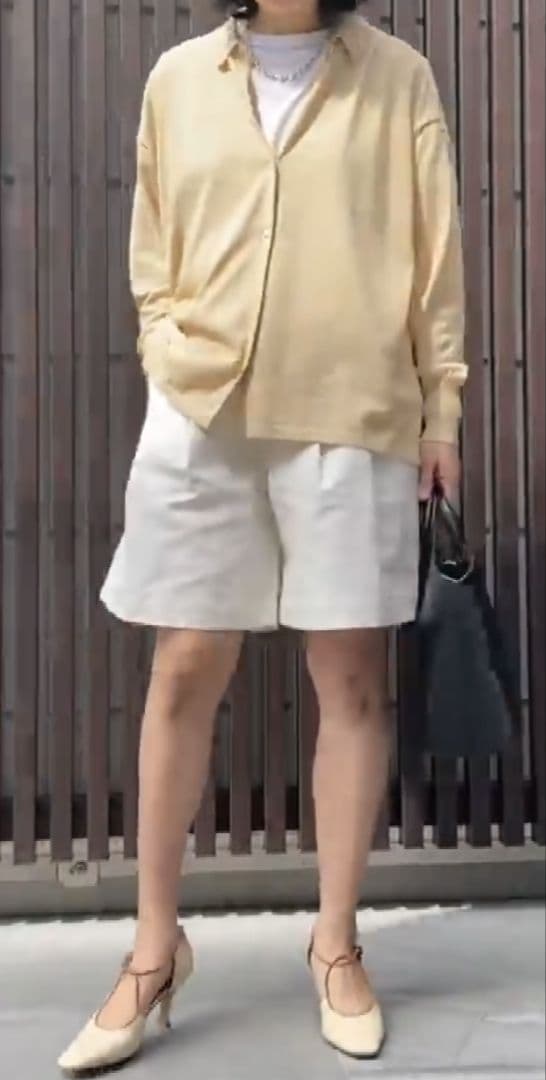 美品★SHINZONE コットンリネン ショートパンツ 36 ホワイト