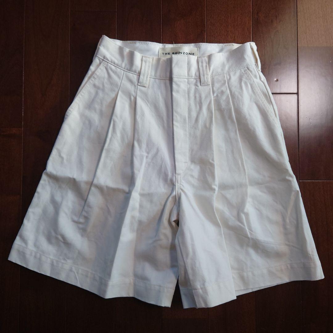 美品★SHINZONE コットンリネン ショートパンツ 36 ホワイト