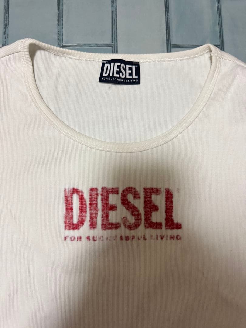 DIESEL ロゴプリント ロンt ホワイト